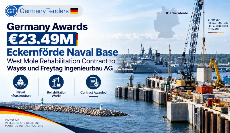 Landesbetrieb für Küstenschutz, Nationalpark und Meeresschutz Schleswig-Holstein has awarded a €23.49M West Mole repair contract at Eckernförde naval base to Wayss und Freytag Ingenieurbau AG.