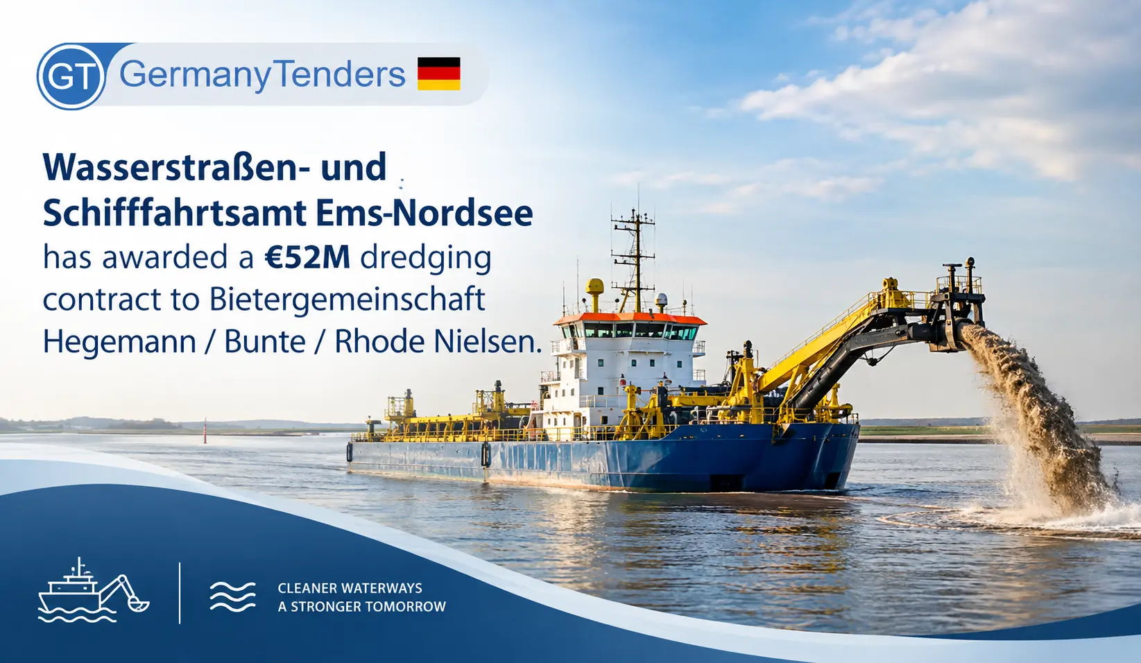 Wasserstraßen- und Schifffahrtsamt Ems-Nordsee has awarded a €52M dredging...