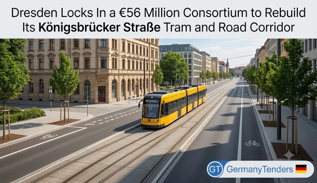 Dresden Locks In a €56 Million Consortium to Rebuild Its Königsbrücker Straße Tram and Road Corridor