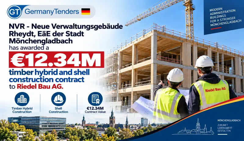 NVR - Neue Verwaltungsgebäude Rheydt, EäE der Stadt Mönchengladbach has awarded a €12.34M timber hybrid and shell construction contract to Riedel Bau AG.